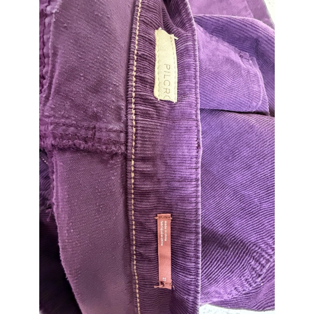 Women's PILCRO Purple Corduroy Very Wide Leg Barrel Pants 27 - Picture 7 of 9